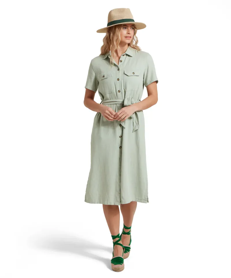 Schoffel Daisy Linen Dress Aqua Grey-3