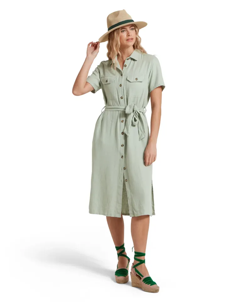 Schoffel Daisy Linen Dress Aqua Grey-2