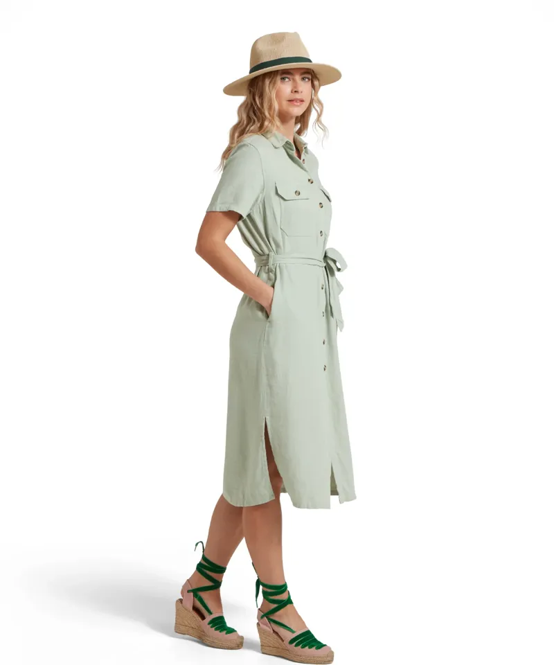 Schoffel Daisy Linen Dress Aqua Grey-1