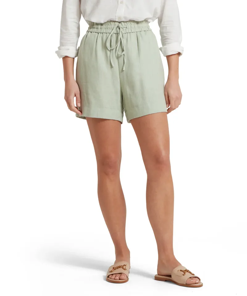 Daphne Linen Shorts Aqua Grey-1