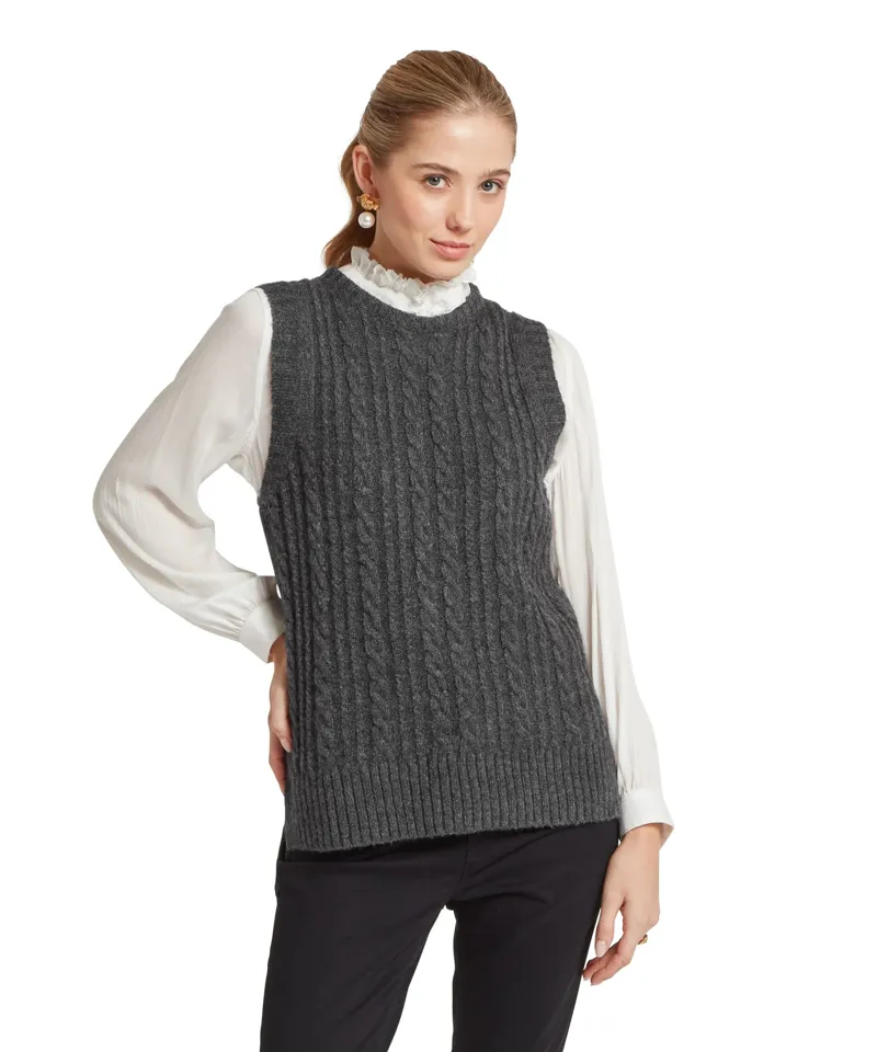 Schoffel Country Evie Sleeveless Jumper in Charcoal-1