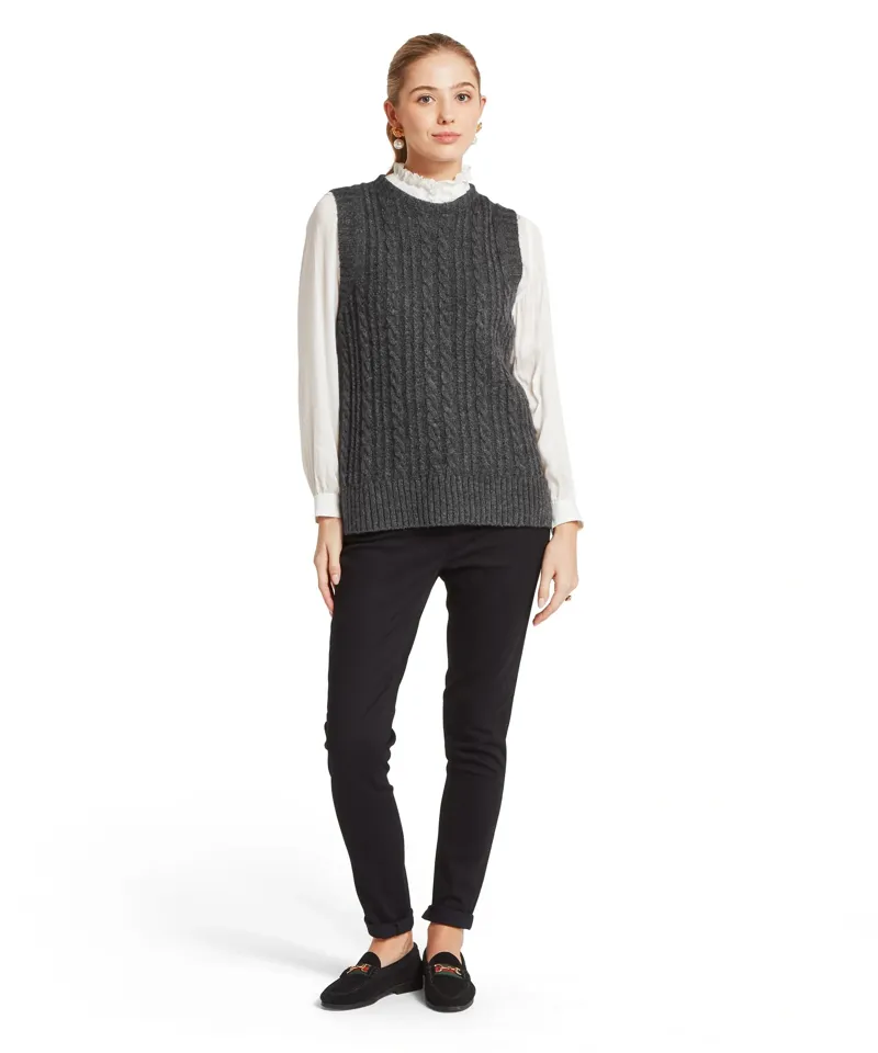 Schoffel Country Evie Sleeveless Jumper in Charcoal-2