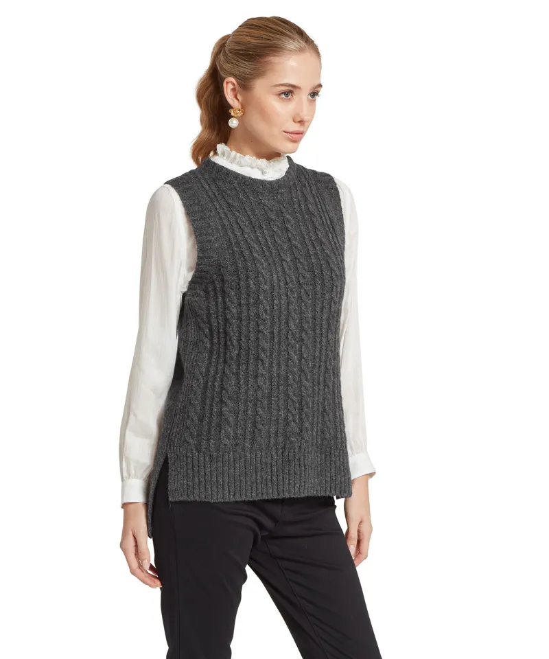 Schoffel Country Evie Sleeveless Jumper in Charcoal-3