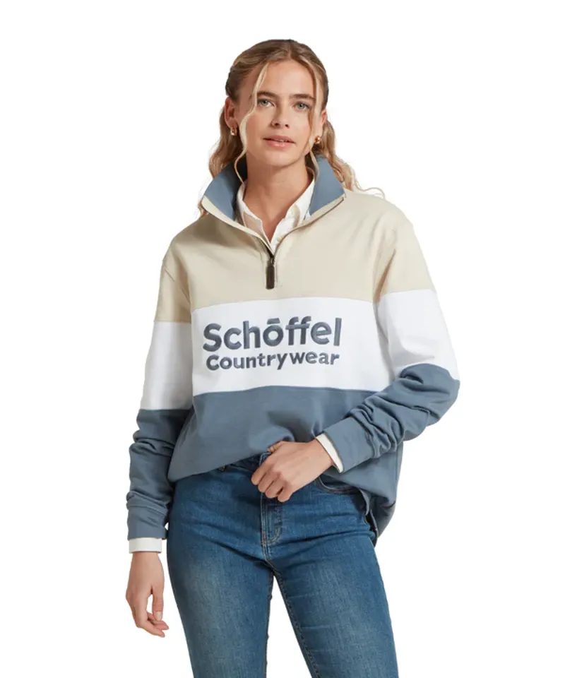 Schoffel Exeter Heritage Quarter Zip Jumper Stone-3