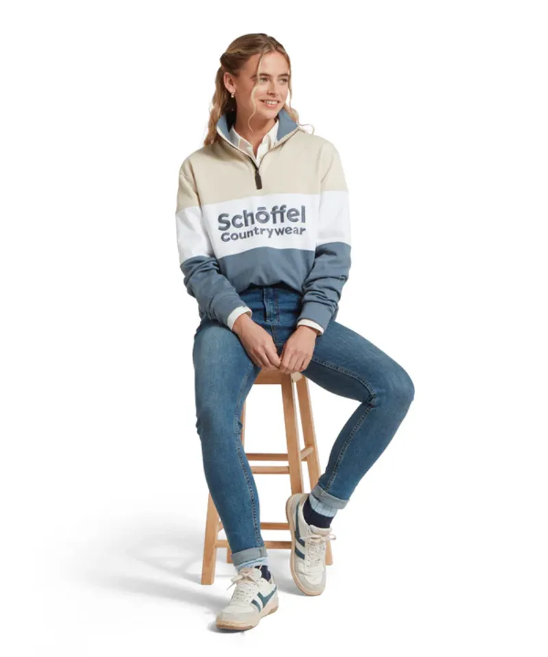 Schoffel Exeter Heritage Quarter Zip Jumper Stone-2