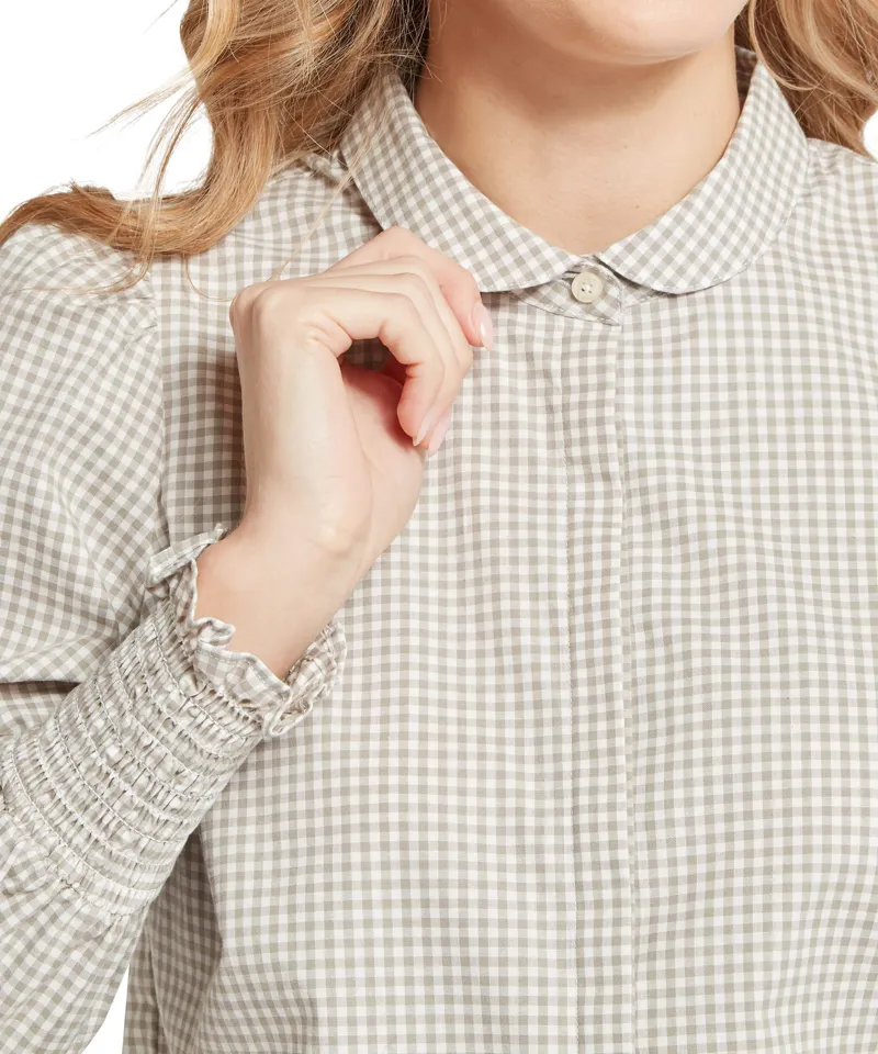 Schoffel Country Flora Gingham Shirt in Sage Green-5