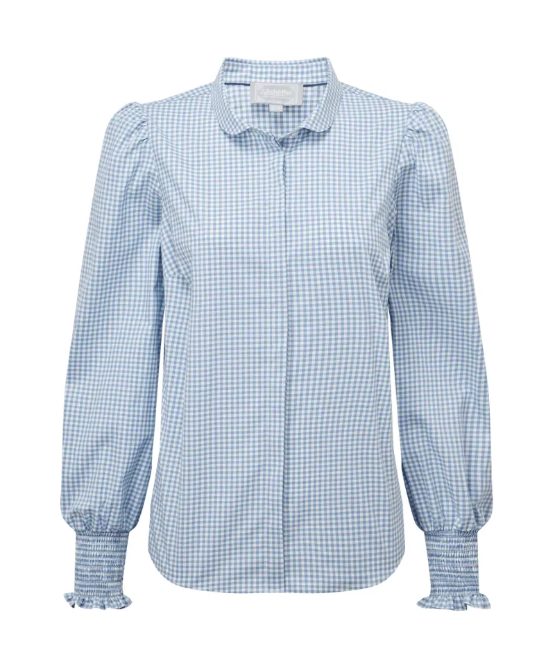 Schoffel Flora Gingham Shirt Denim Blue