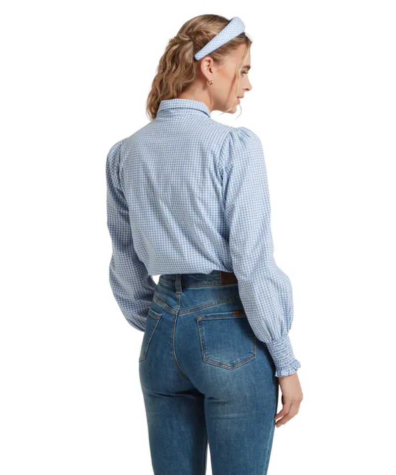 Schoffel Flora Gingham Shirt Denim Blue-4