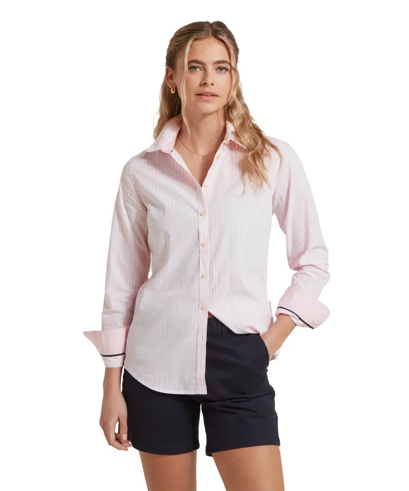 Schoffel Holme Ladies Striped Shirt Mauve Blush-1