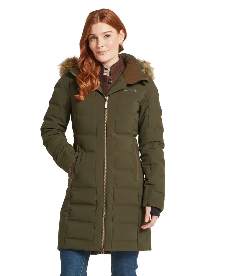 Schoffel Country Hurlingham Waterproof Down Coat in Forest-1