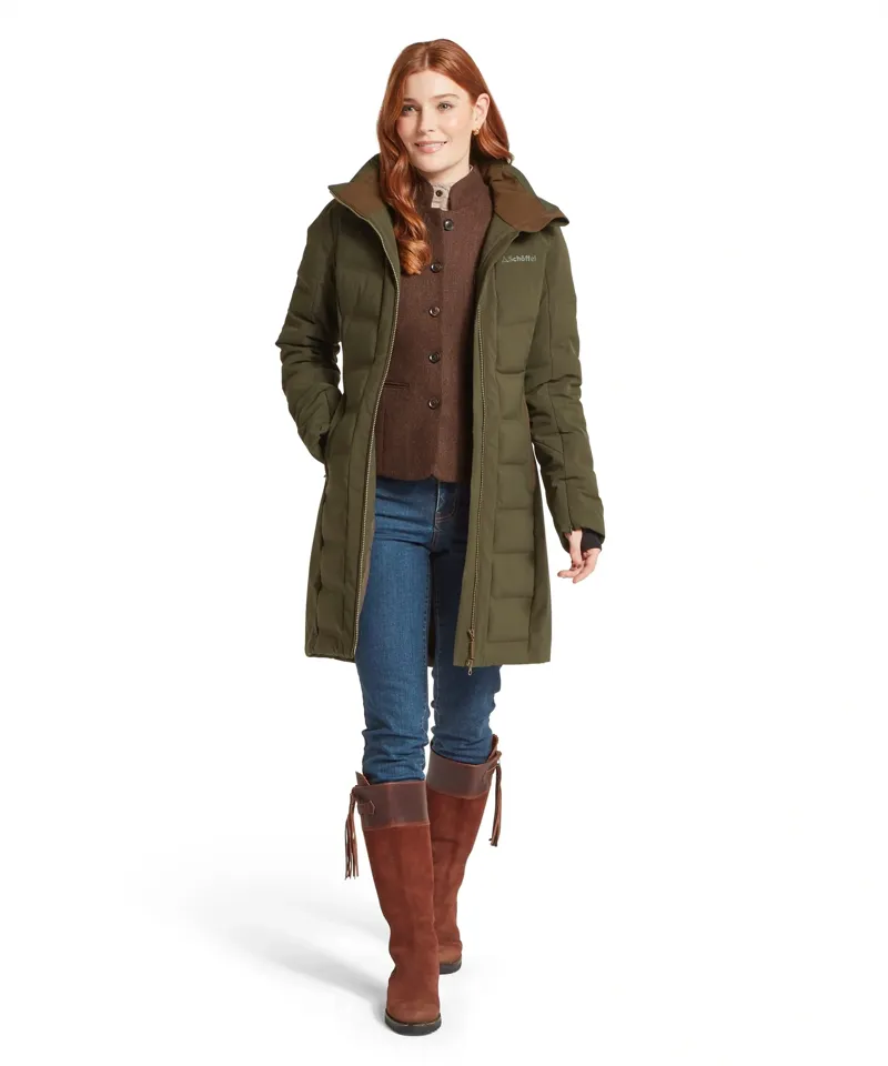 Schoffel Country Hurlingham Waterproof Down Coat in Forest-5