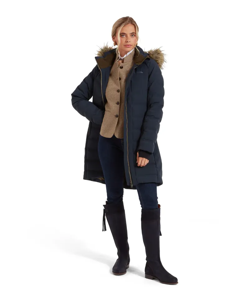 Schoffel Hurlingham Waterproof Down Coat Carbon Navy-1