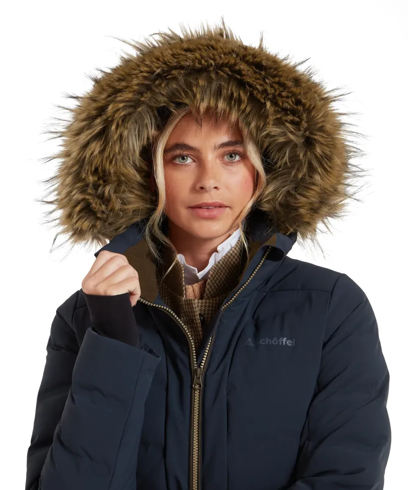 Schoffel Hurlingham Waterproof Down Coat Carbon Navy-5