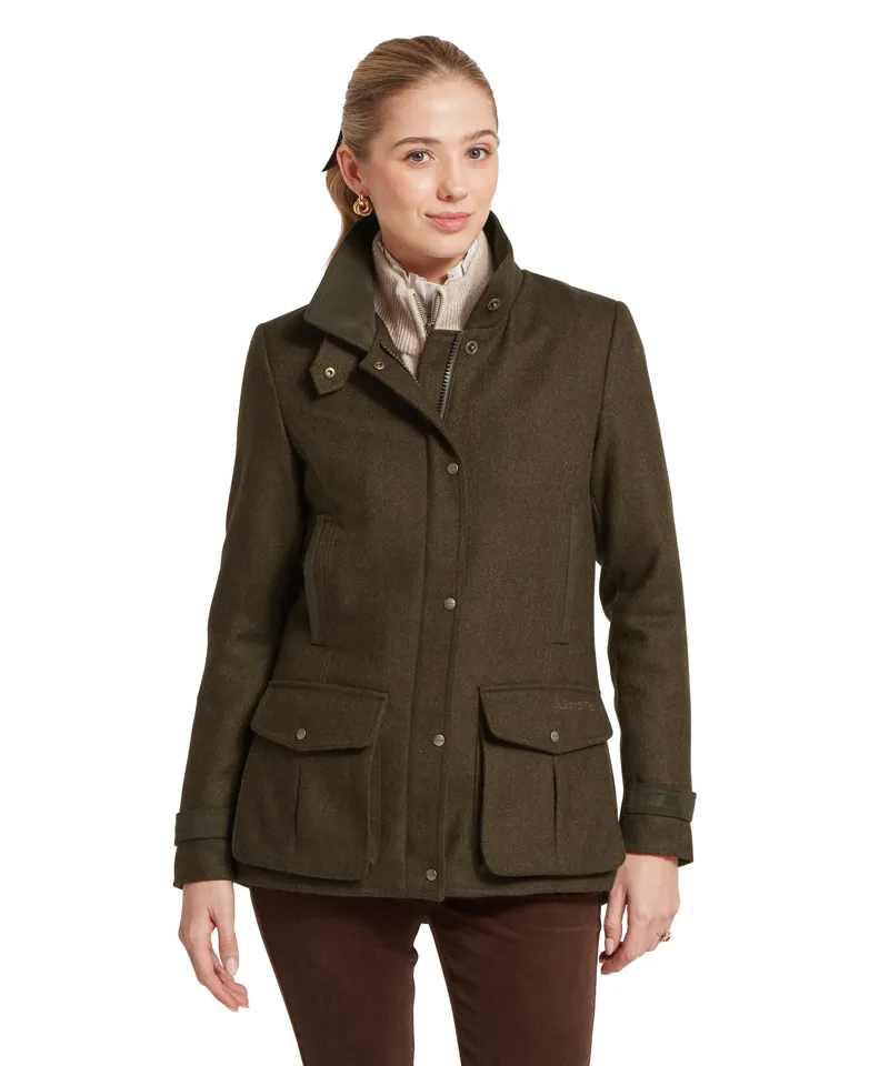 Schoffel Country Murra Tweed Coat Dark Loden Herringbone Tweed-1