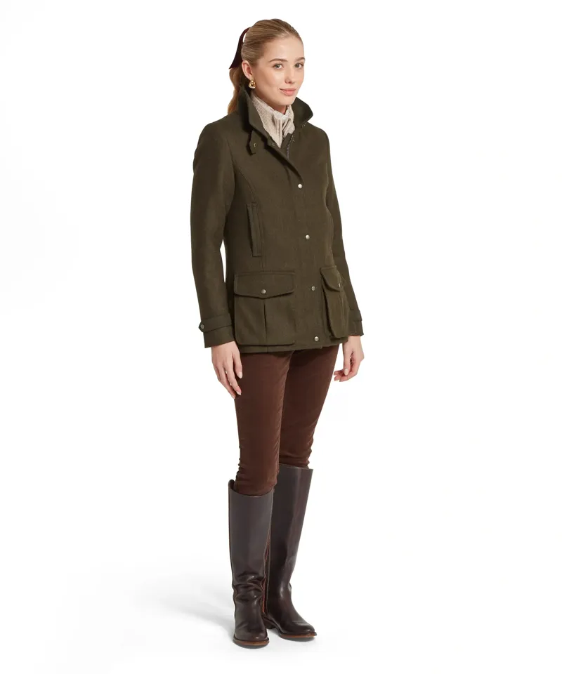 Schoffel Country Murra Tweed Coat Dark Loden Herringbone Tweed-2