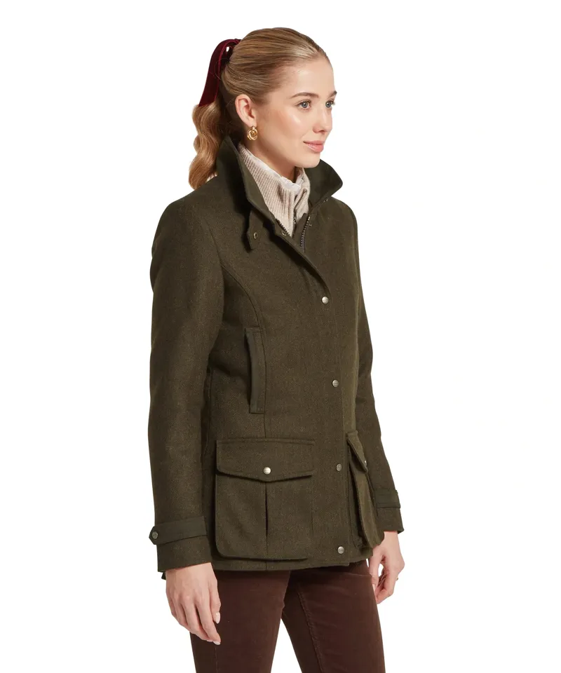 Schoffel Country Murra Tweed Coat Dark Loden Herringbone Tweed-3