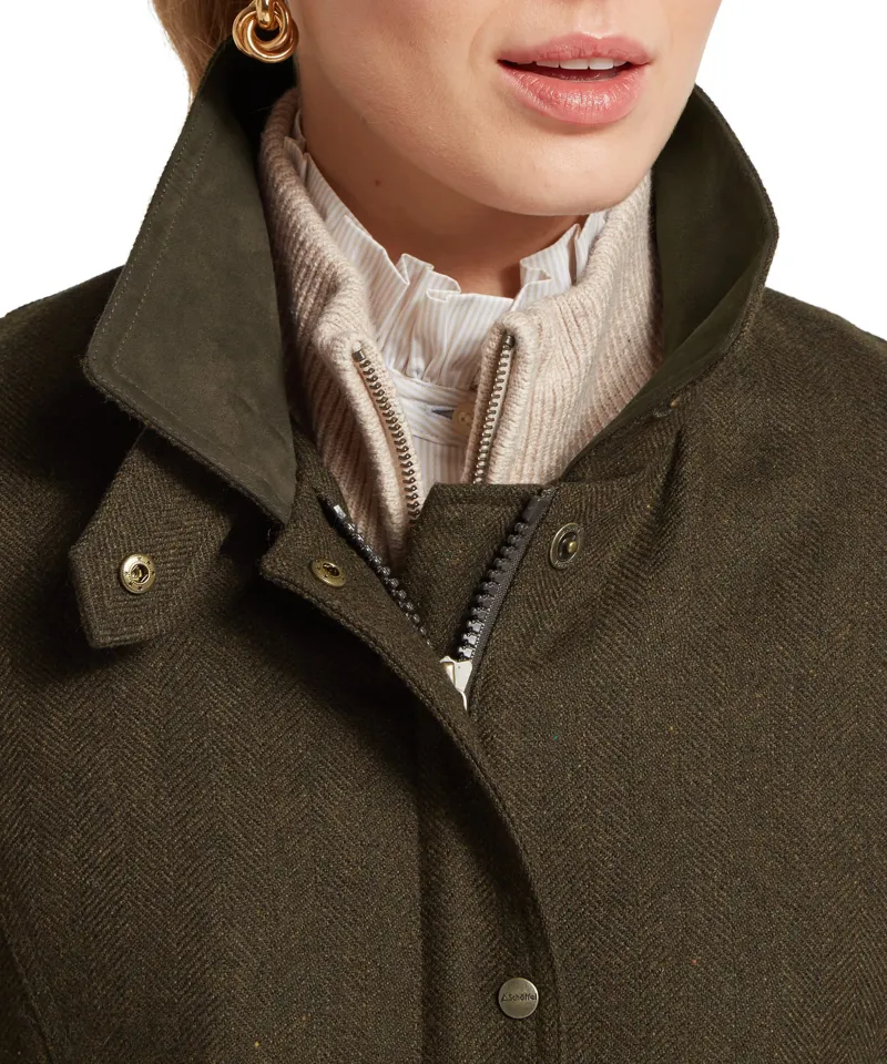 Schoffel Country Murra Tweed Coat Dark Loden Herringbone Tweed-8