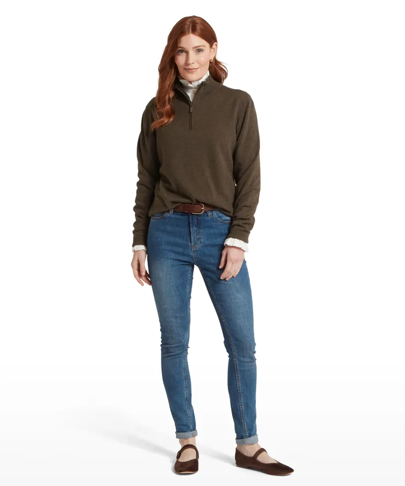 Schoffel Polperro Pima Cotton Quarter Zip Chocolate-2