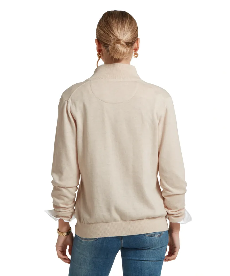 Schoffel Country Polperro Pima Cotton 1/4 Zip Jumper in Oat-4
