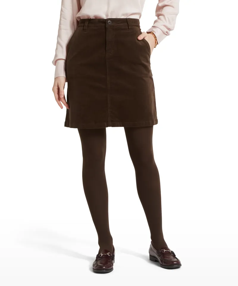 Schoffel Sage Cord Skirt Chocolate-4