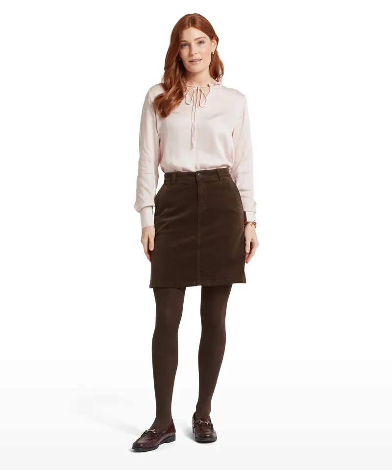Schoffel Sage Cord Skirt Chocolate-3