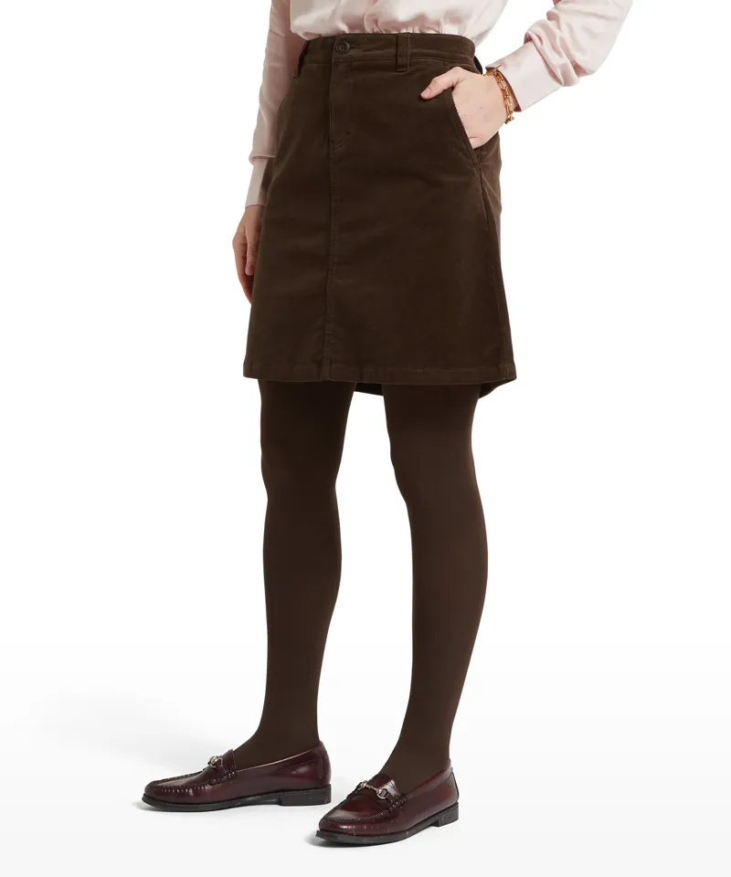 Schoffel Sage Cord Skirt Chocolate-2