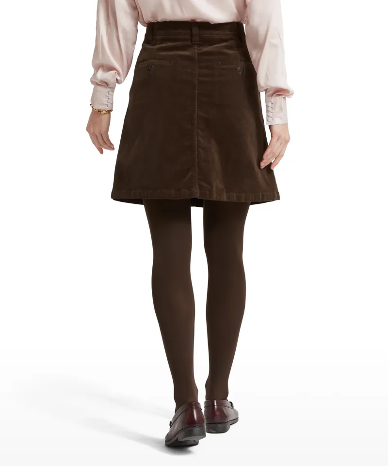 Schoffel Sage Cord Skirt Chocolate-1