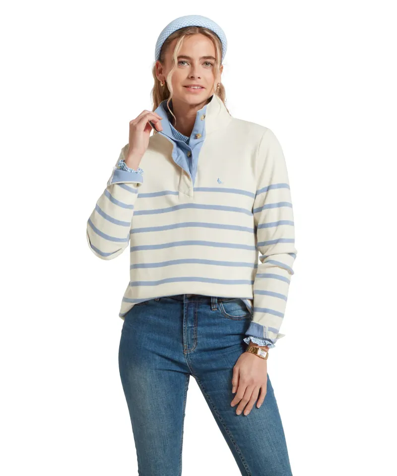 Schoffel Sandown Sweatshirt Pale Stone Stripe-3