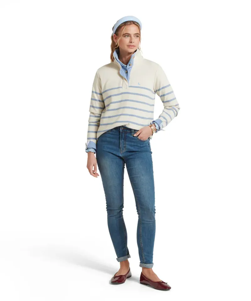 Schoffel Sandown Sweatshirt Pale Stone Stripe-2