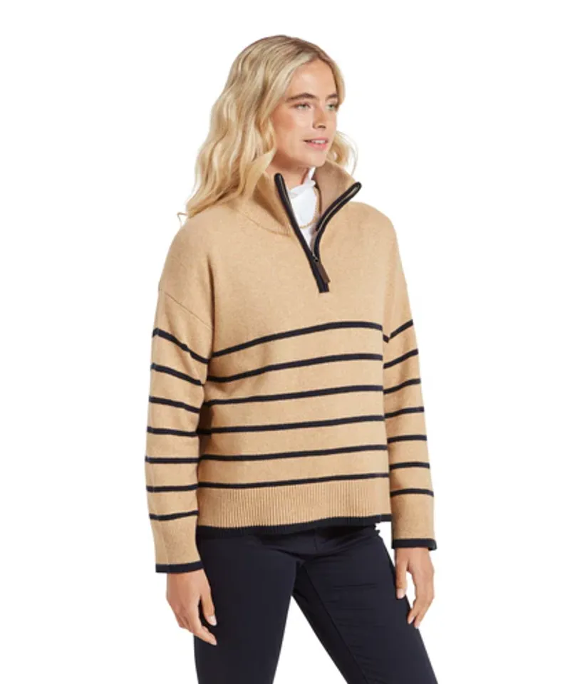 Schoffel Sandsend 1/4 Zip Jumper Warm Sand-3