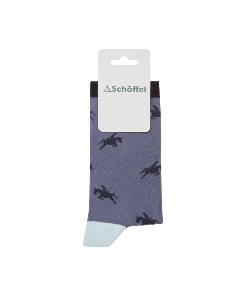 Schoffel Single Cotton Sock Navy Horse