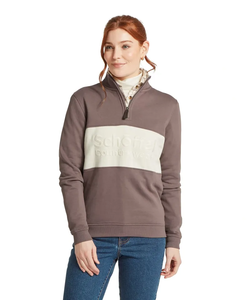 Schoffel Country St Agnes Sweatshirt in Truffle-1