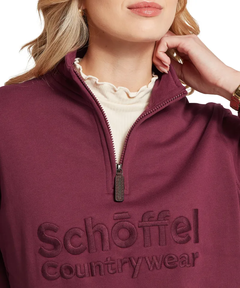 Schoffel Country St Issey Ladies Sweatshirt in Burgundy-5