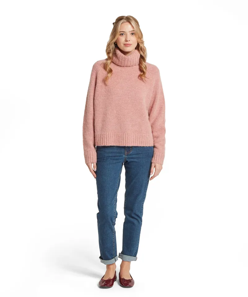 Schoffel Country Sutton Roll Neck Jumper in Dusky Pink-1