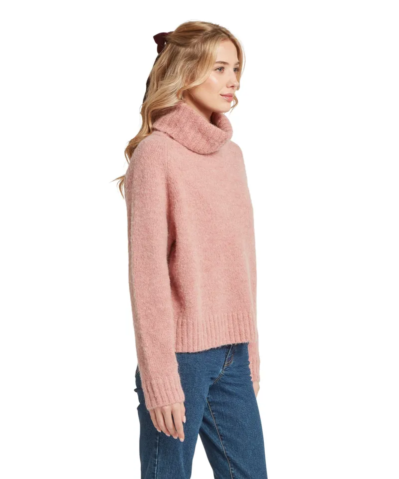 Schoffel Country Sutton Roll Neck Jumper in Dusky Pink-3