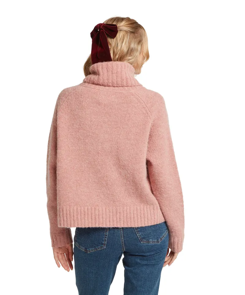 Schoffel Country Sutton Roll Neck Jumper in Dusky Pink-4