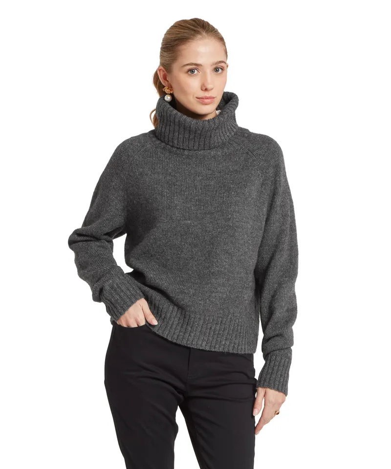 Schoffel Country Sutton Roll Neck Jumper in Charcoal-1
