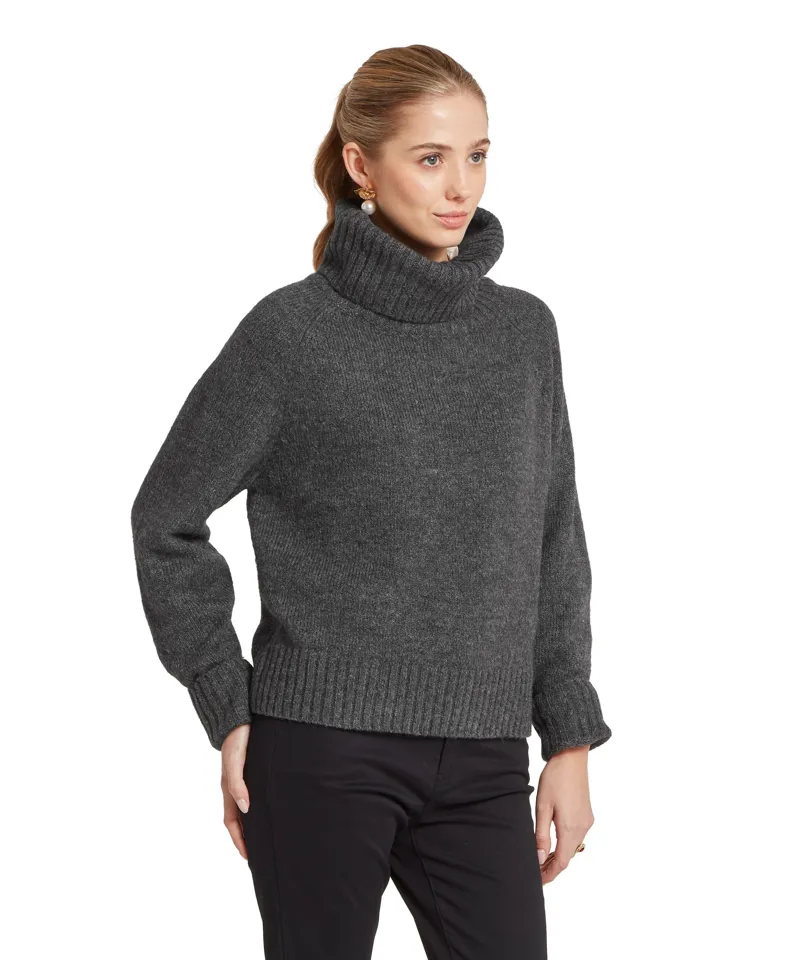 Schoffel Country Sutton Roll Neck Jumper in Charcoal-2