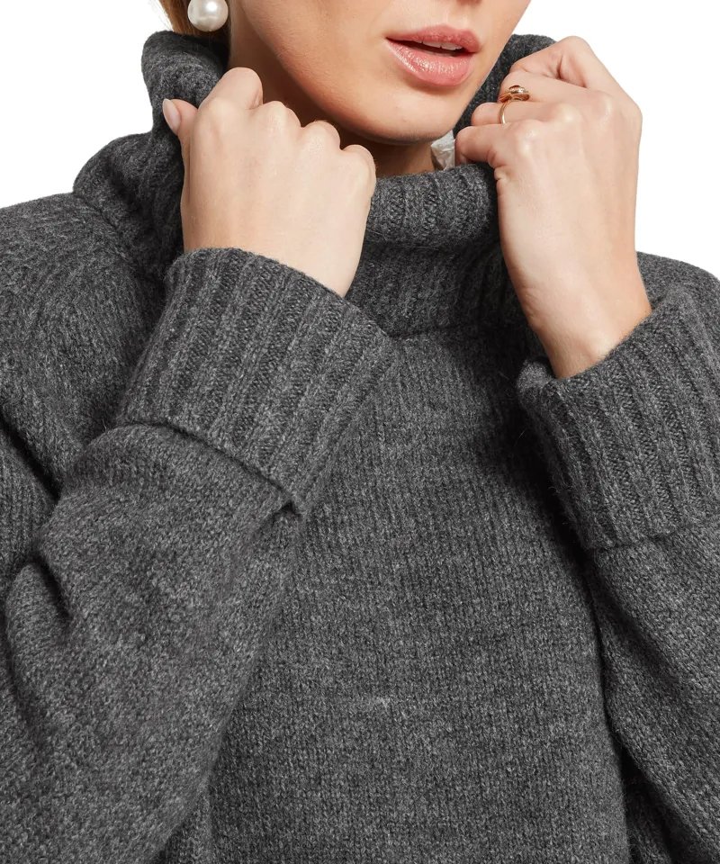 Schoffel Country Sutton Roll Neck Jumper in Charcoal-5