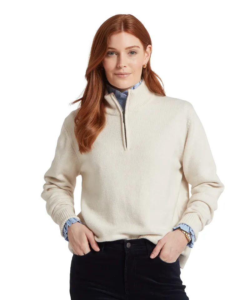 Schoffel Thoralby Quarter Zip Jumper Soft White-5