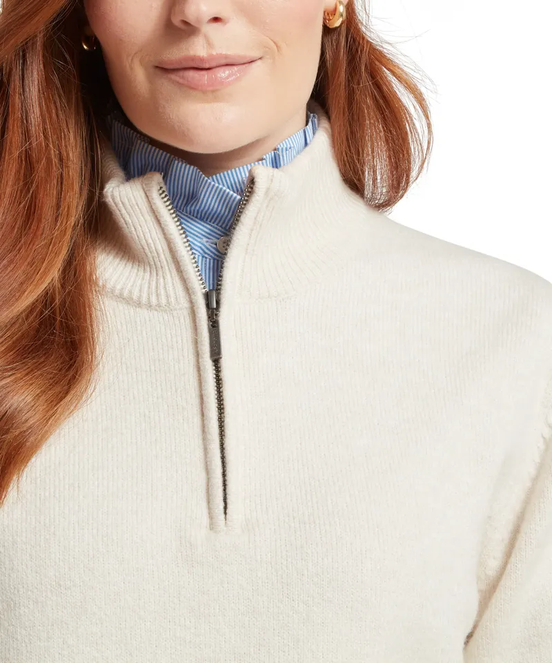 Schoffel Thoralby Quarter Zip Jumper Soft White-1