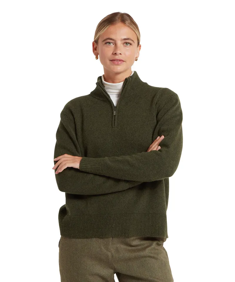 Schoffel Thoralby Quarter Zip Jumper Loden-1