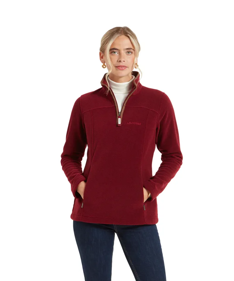 Schoffel Tilton II 1/4 Zip Fleece Claret-1