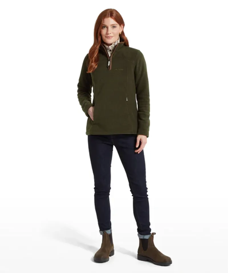 Schoffel Tilton II Quarter Zip Fleece Dark Olive-1