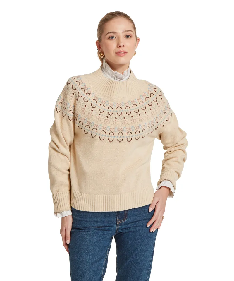 Schoffel Country Tresness Fairisle Jumper in Port/Lake Blue-1