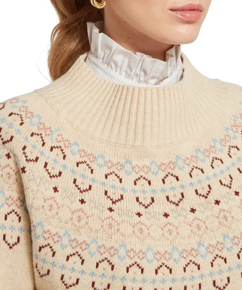 Schoffel Country Tresness Fairisle Jumper in Port/Lake Blue-5
