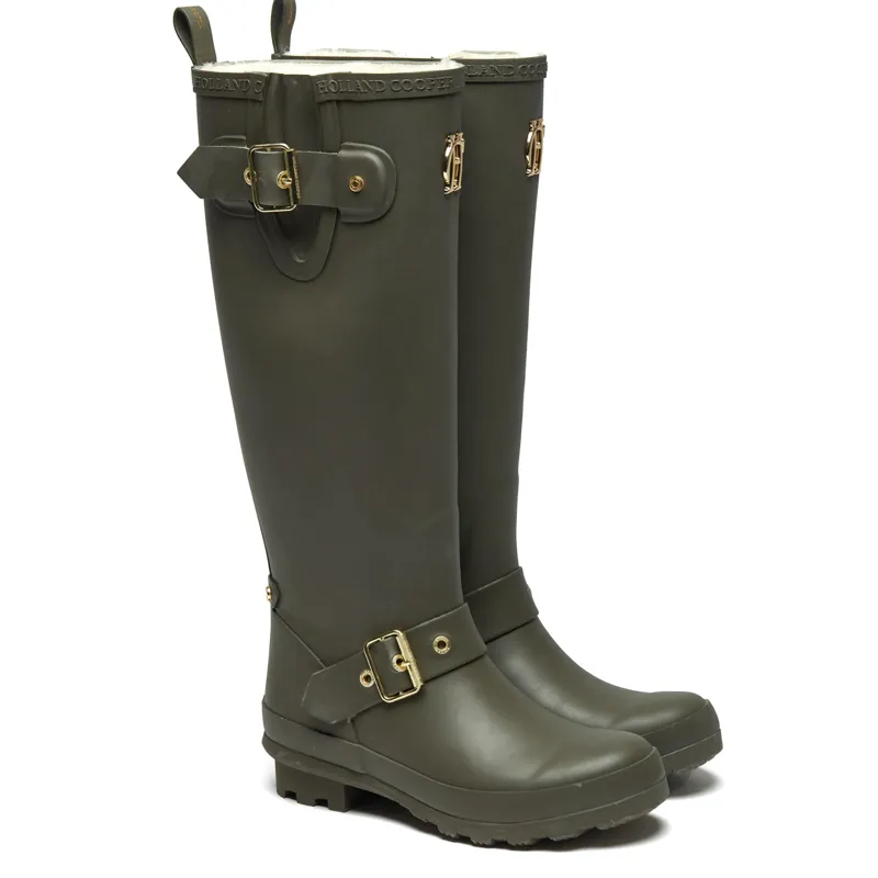 Holland Cooper Sherpa Lined Regency Wellington Matte Green