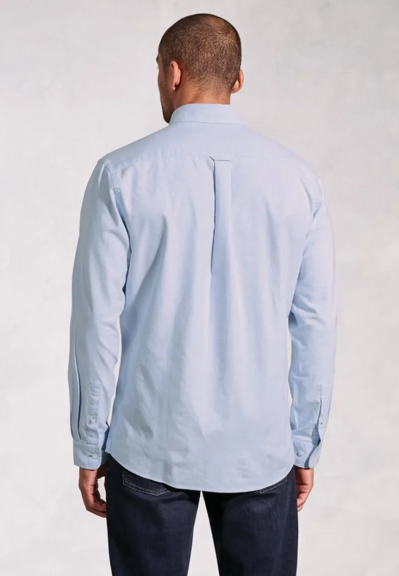 Brook Taverner Regular Fit Sky Blue Cotton Oxford Shirt-2