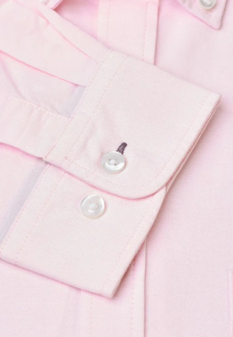 Brook Taverner Regular Fit Pink Cotton Oxford Shirt-5