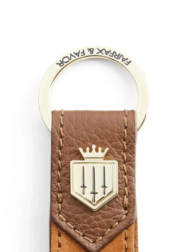 Fairfax and Favor Key Ring Tan Suede-1